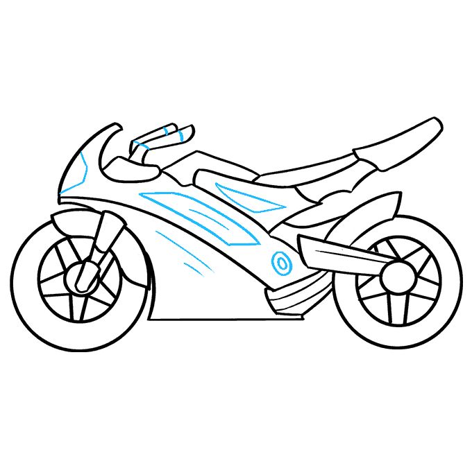 motorcycle drawing easy