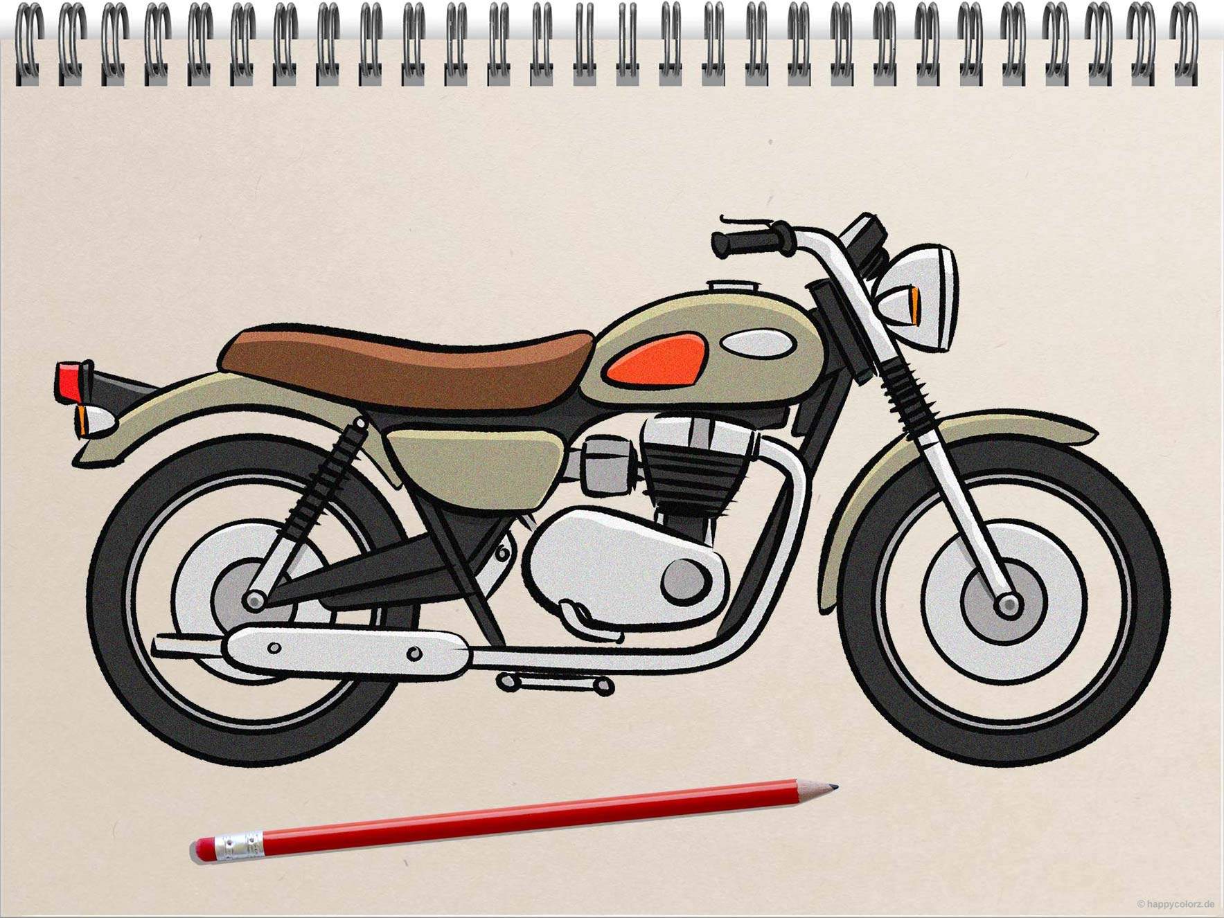 motorcycle drawing easy