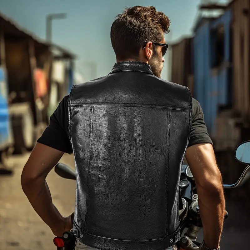 leather motorcycle vest