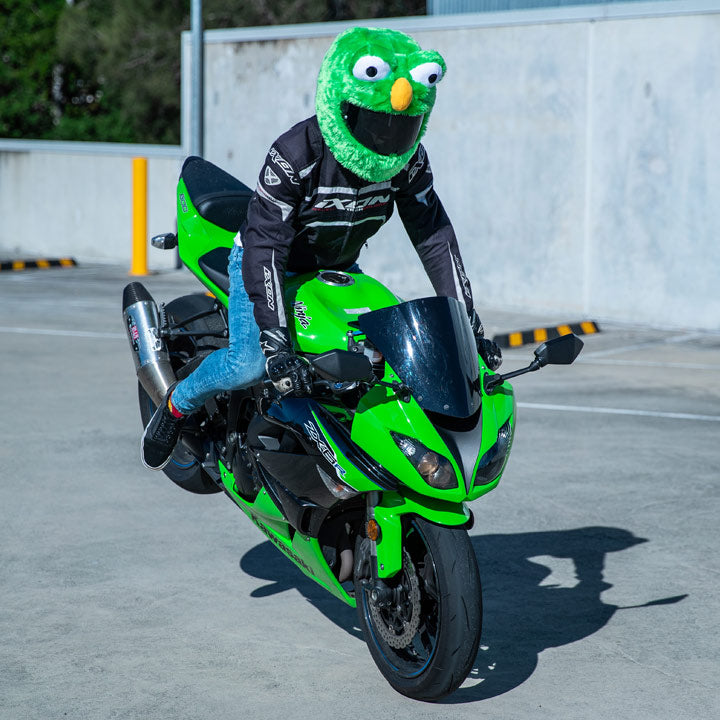 green motorcycle