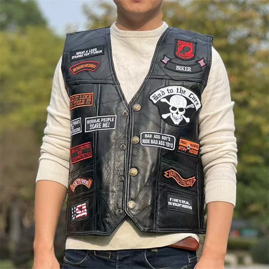 leather motorcycle vest