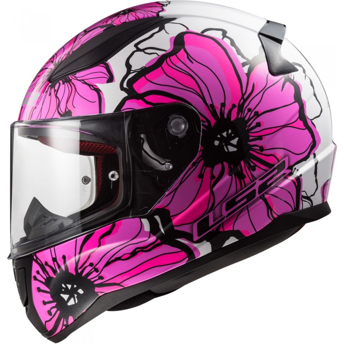 pink motorcycle helmet