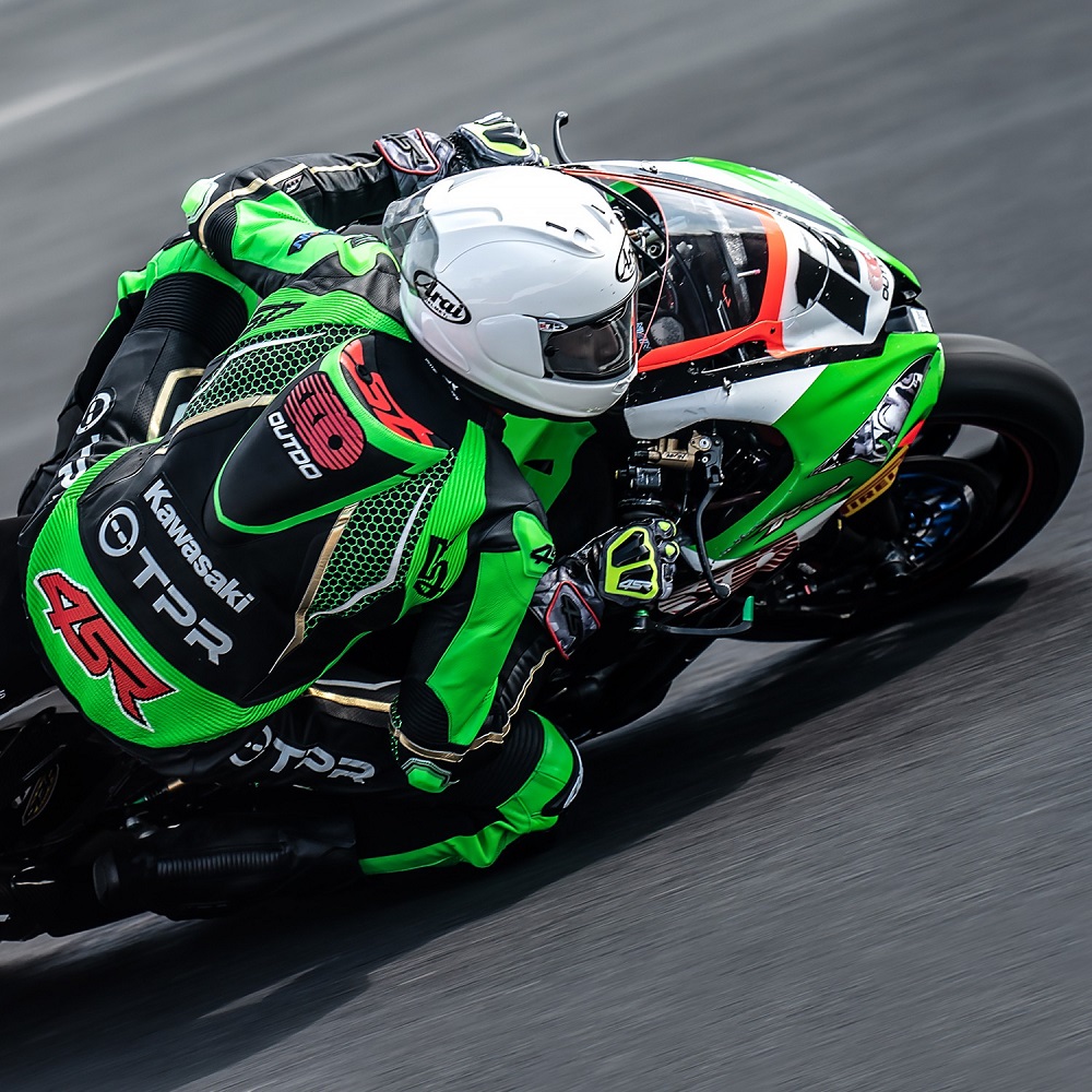 green motorcycle