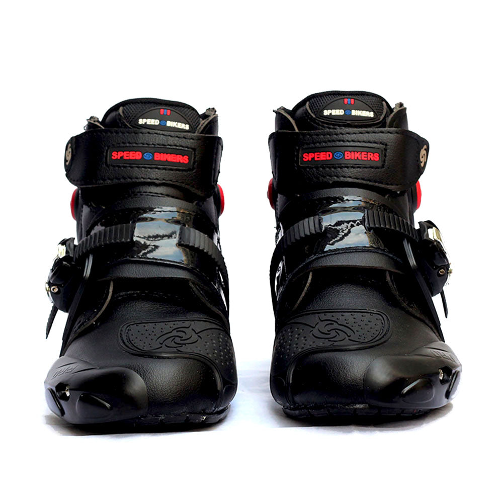 black motorcycle boots