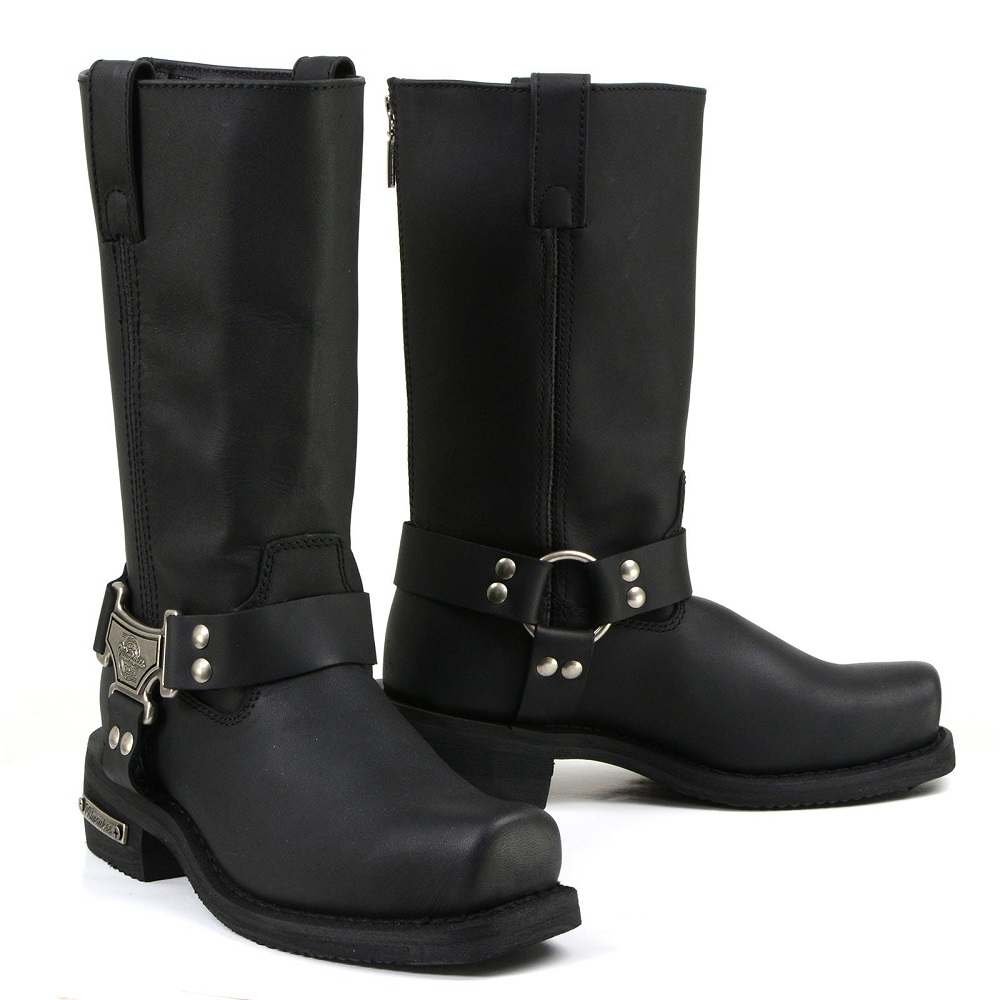 black motorcycle boots