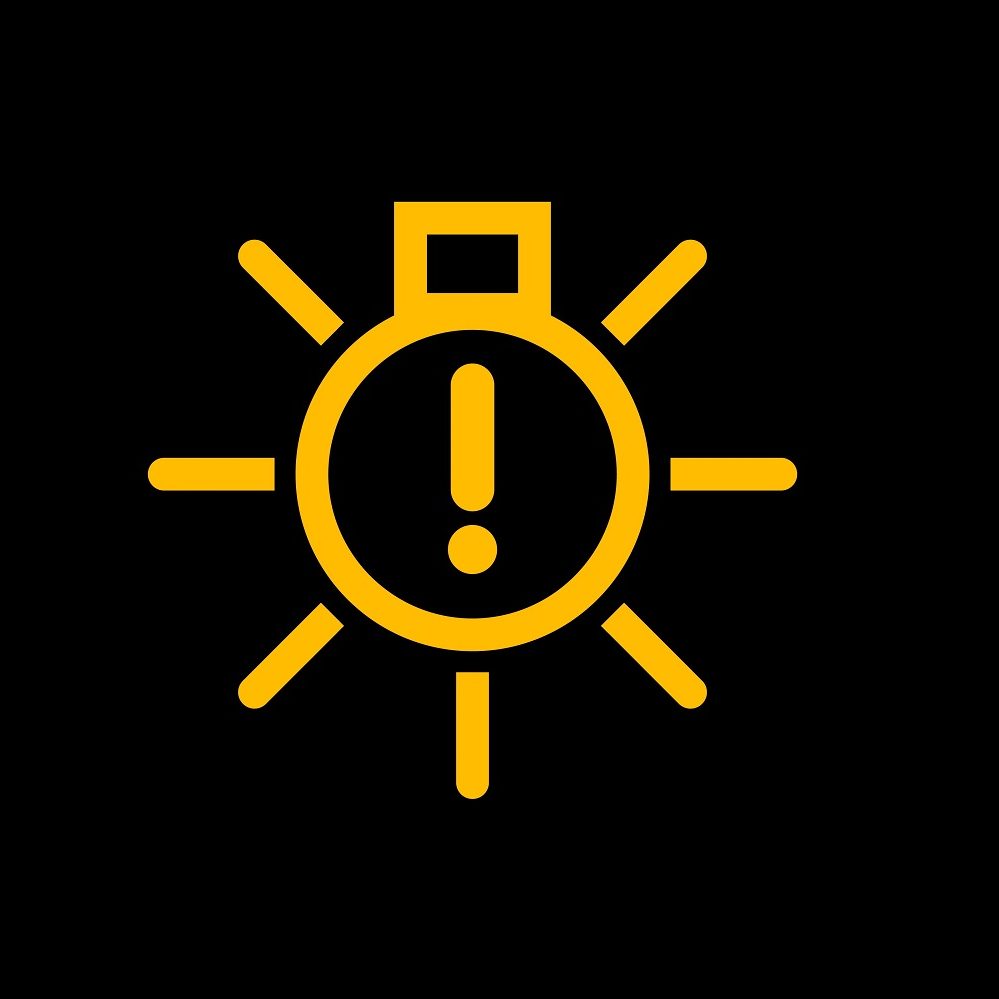 yellow car warning lights