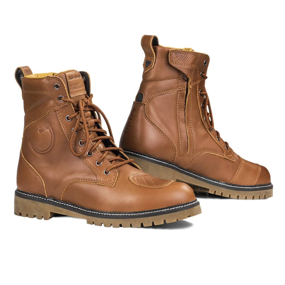 brown motorcycle boots