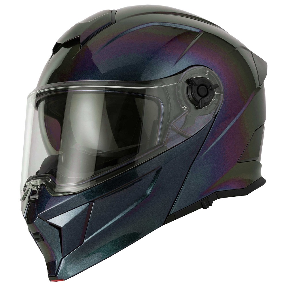 purple motorcycle helmet