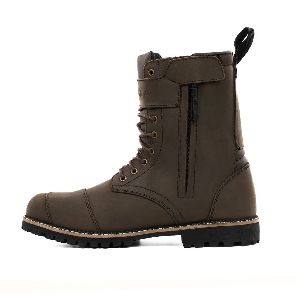 brown motorcycle boots