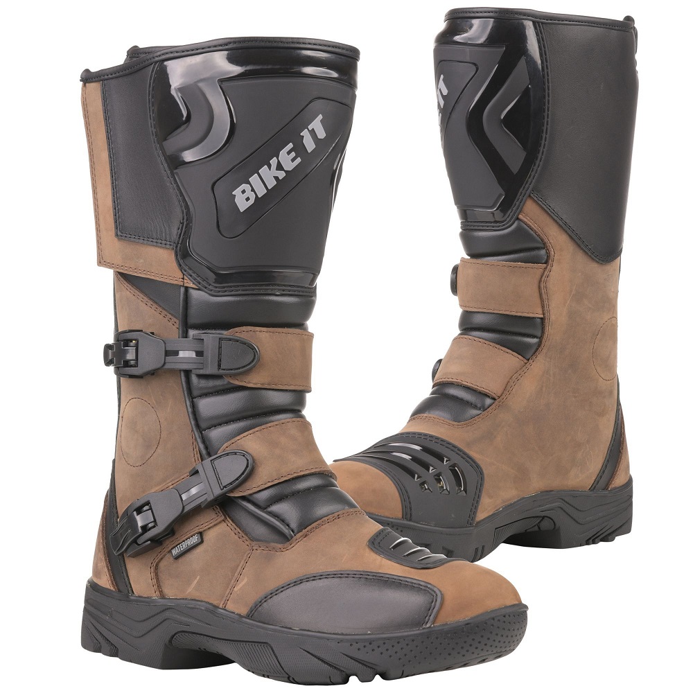 brown motorcycle boots