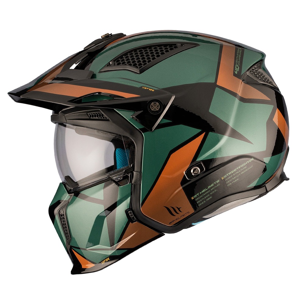 green motorcycle helmet