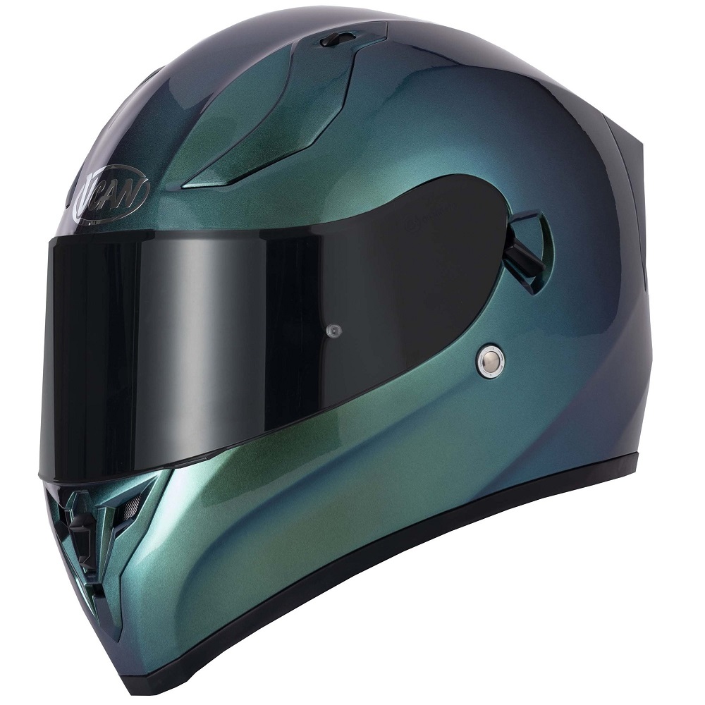 green motorcycle helmet