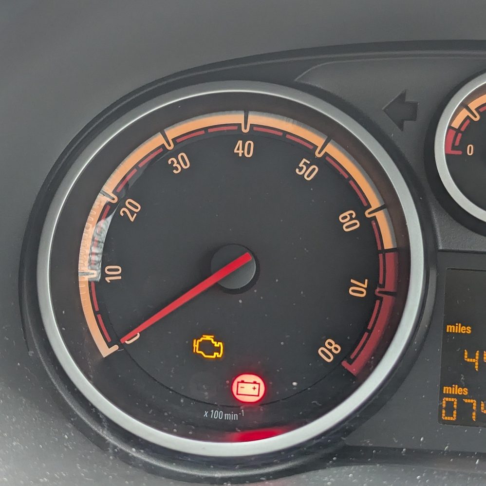 battery light on in car