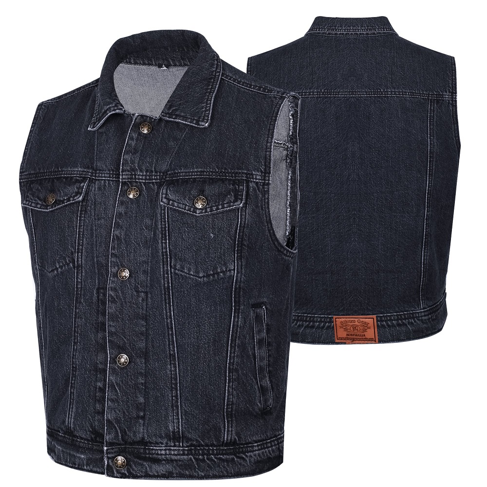 denim motorcycle vest