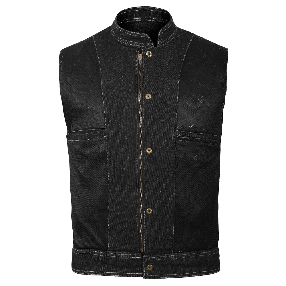 denim motorcycle vest