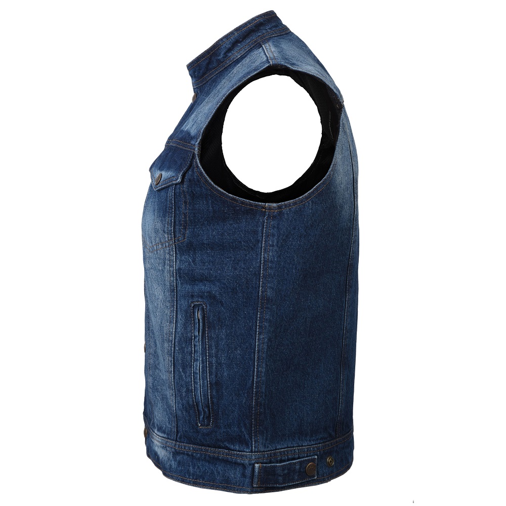 denim motorcycle vest