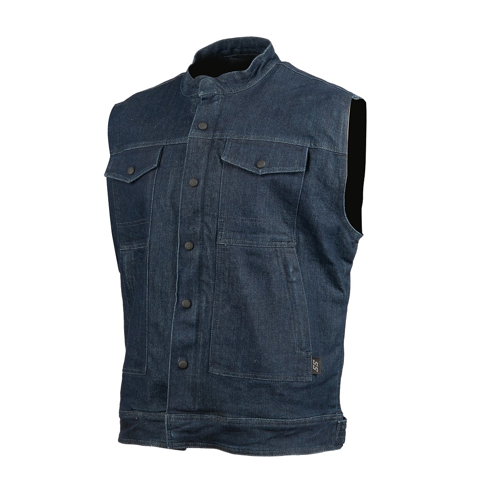 denim motorcycle vest
