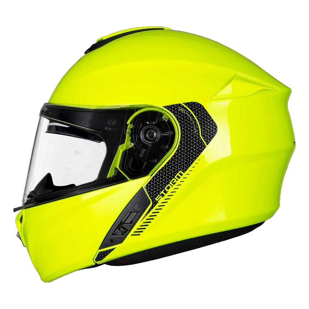 yellow motorcycle helmet