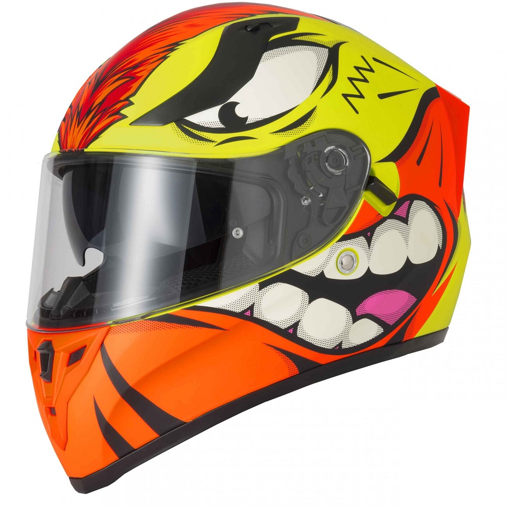 yellow motorcycle helmet