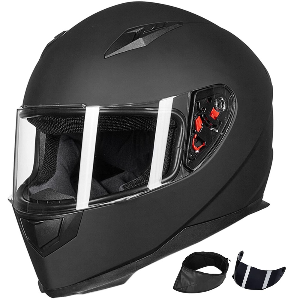 matte black motorcycle helmet
