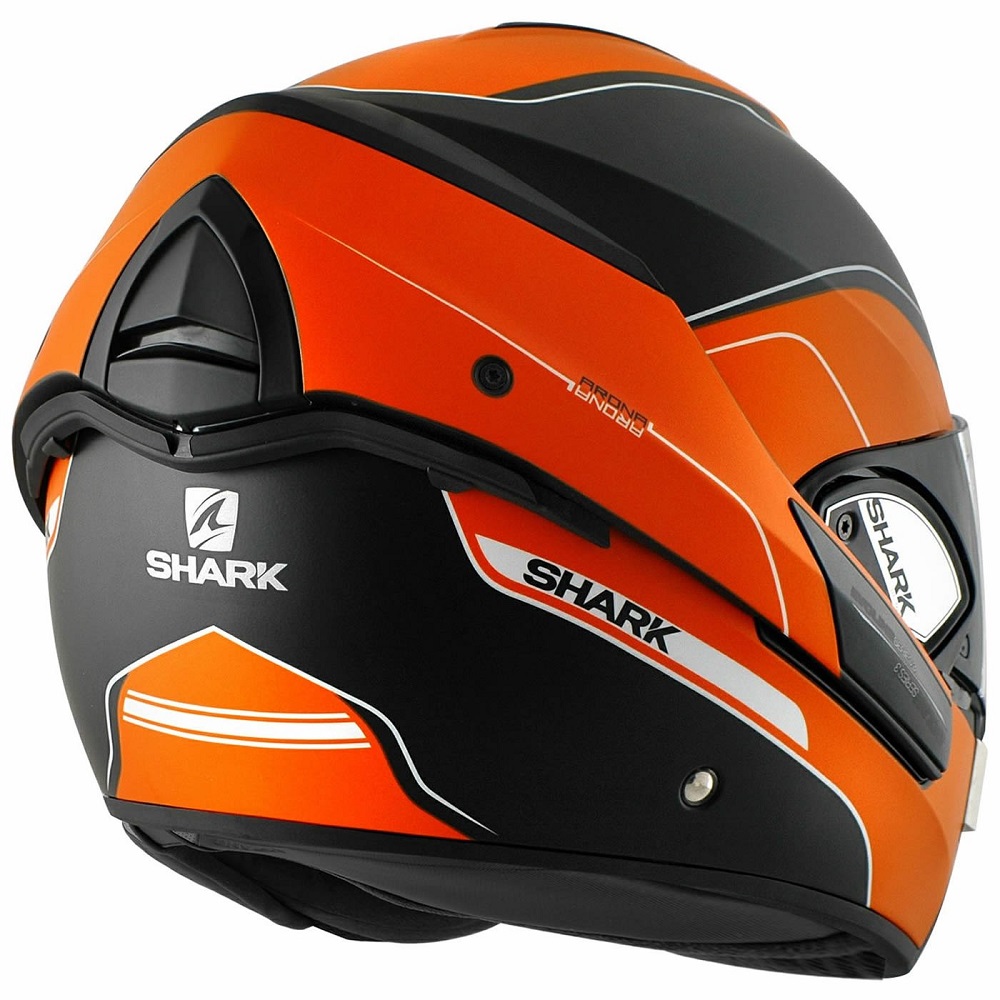 orange motorcycle helmet