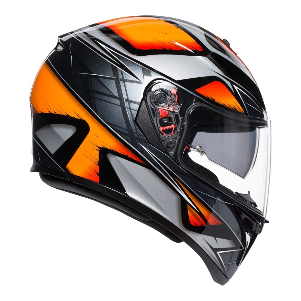 orange motorcycle helmet