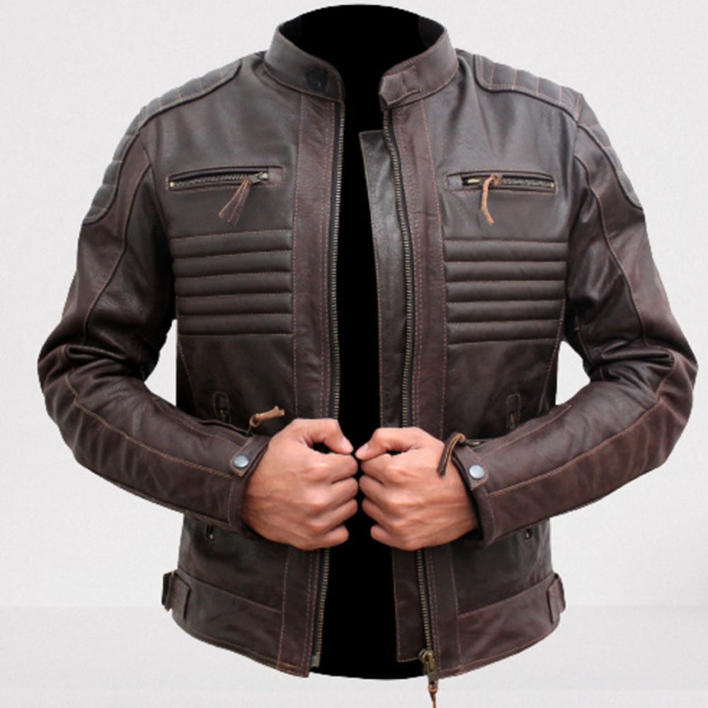 brown motorcycle jacket