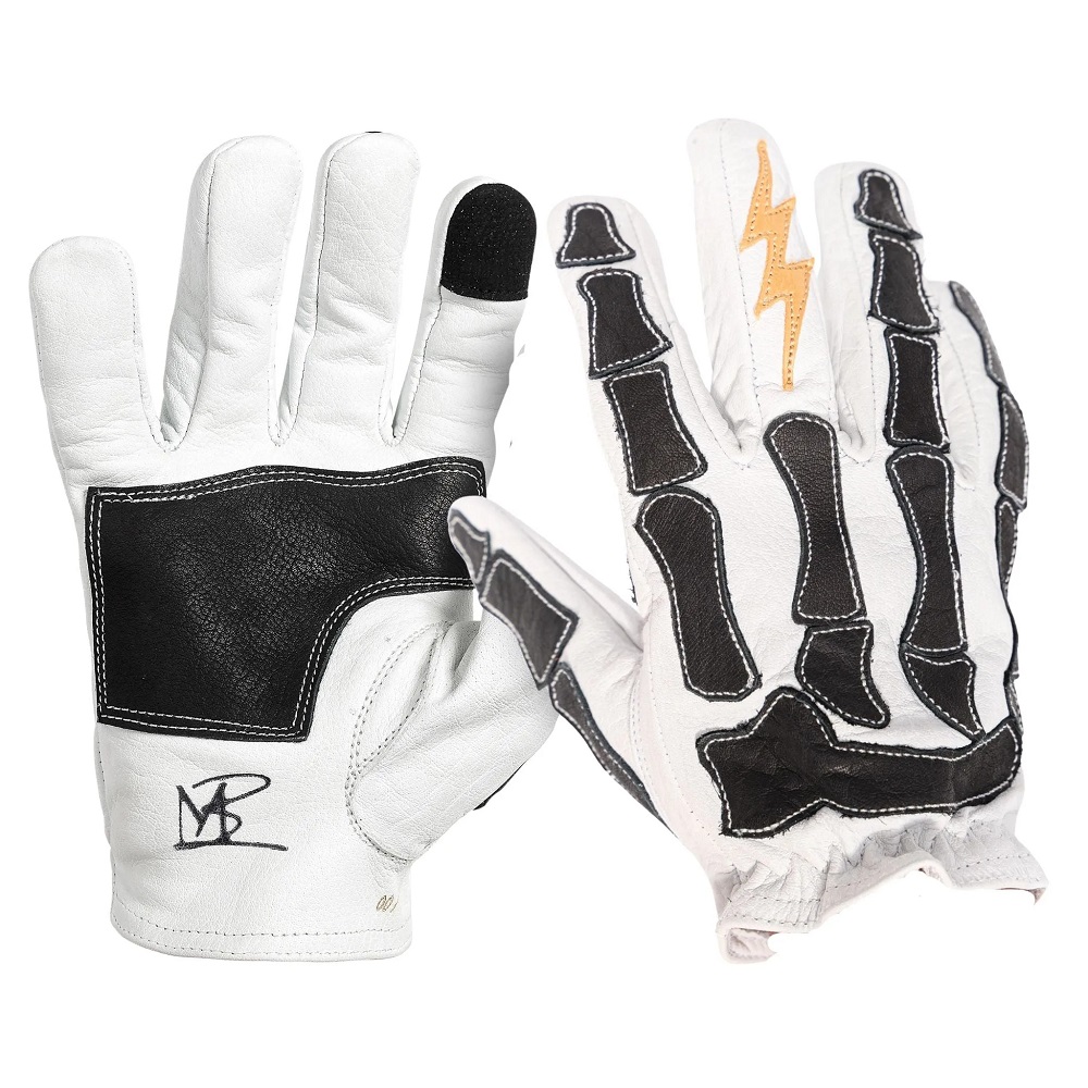 white motorcycle gloves