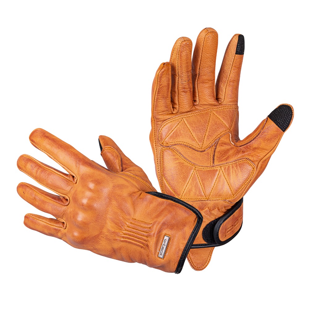 brown leather motorcycle gloves