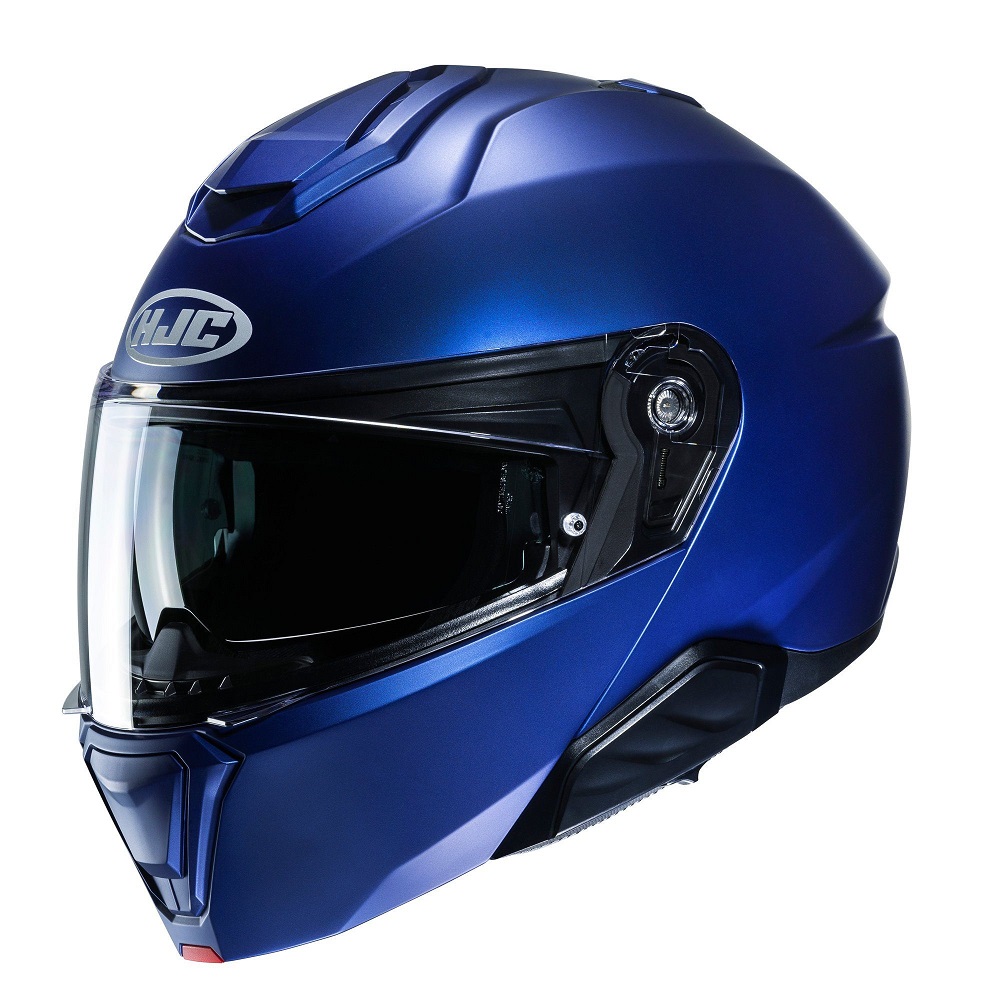 blue motorcycle helmet