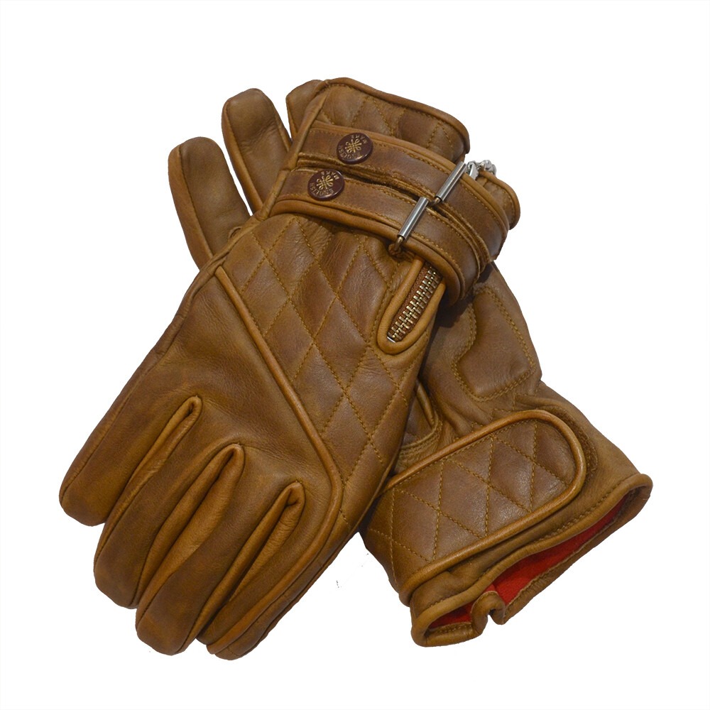 brown leather motorcycle gloves