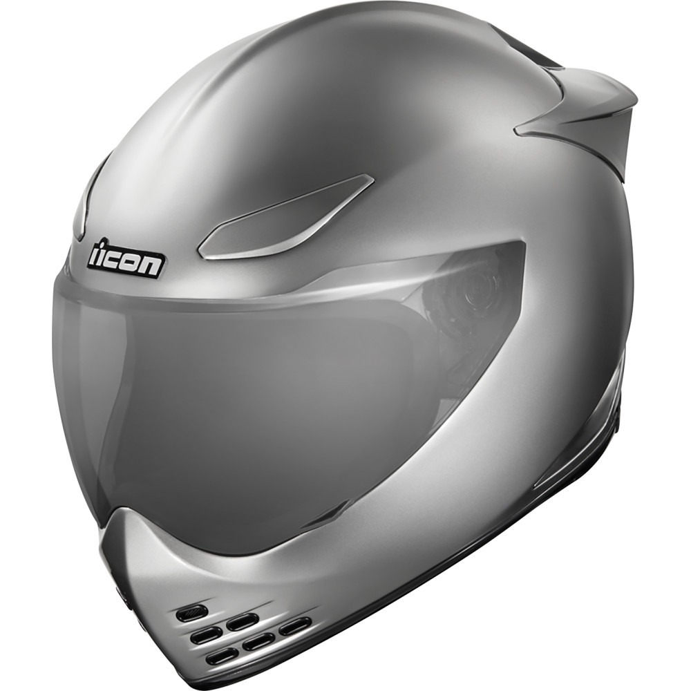 silver motorcycle helmet
