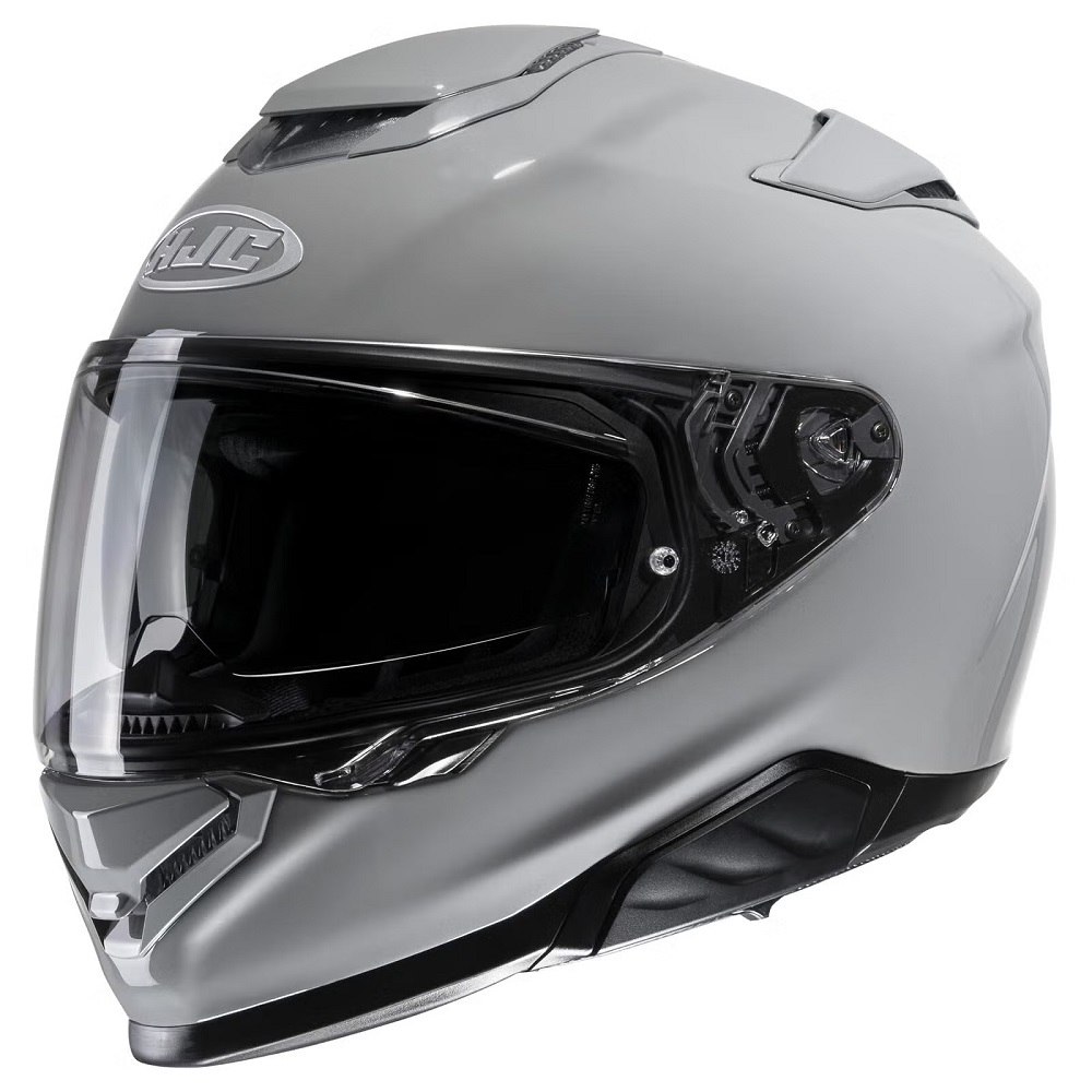 silver motorcycle helmet