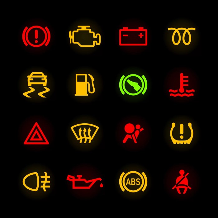 yellow car warning lights meaning