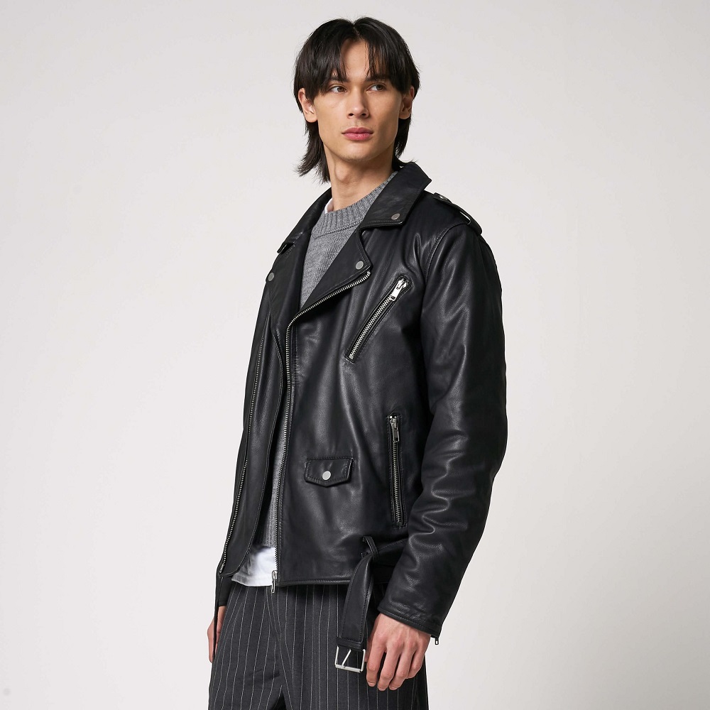 men's leather motorcycle jacket