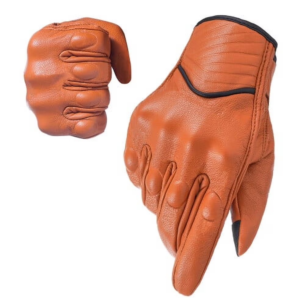 brown leather motorcycle gloves