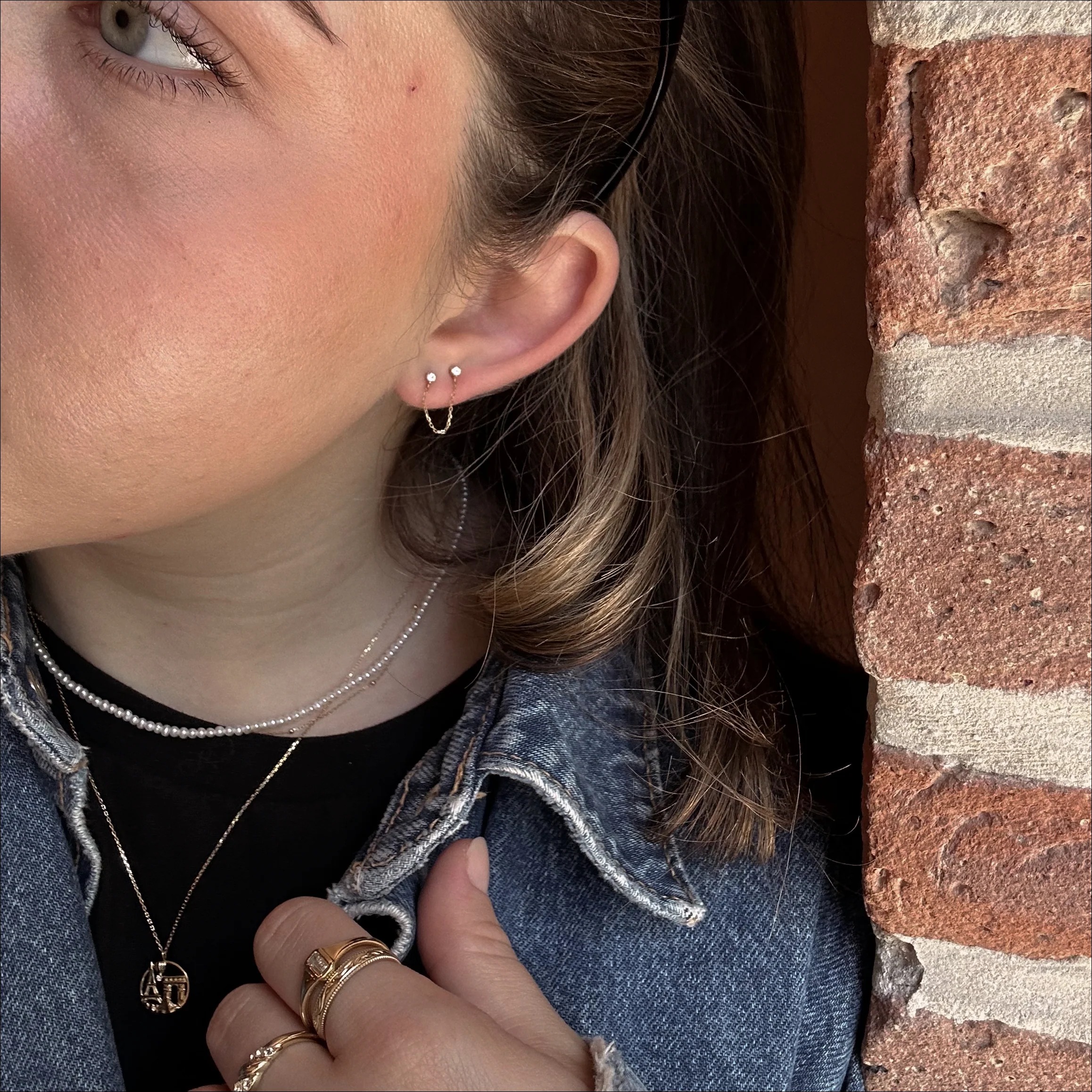 double piercing earrings