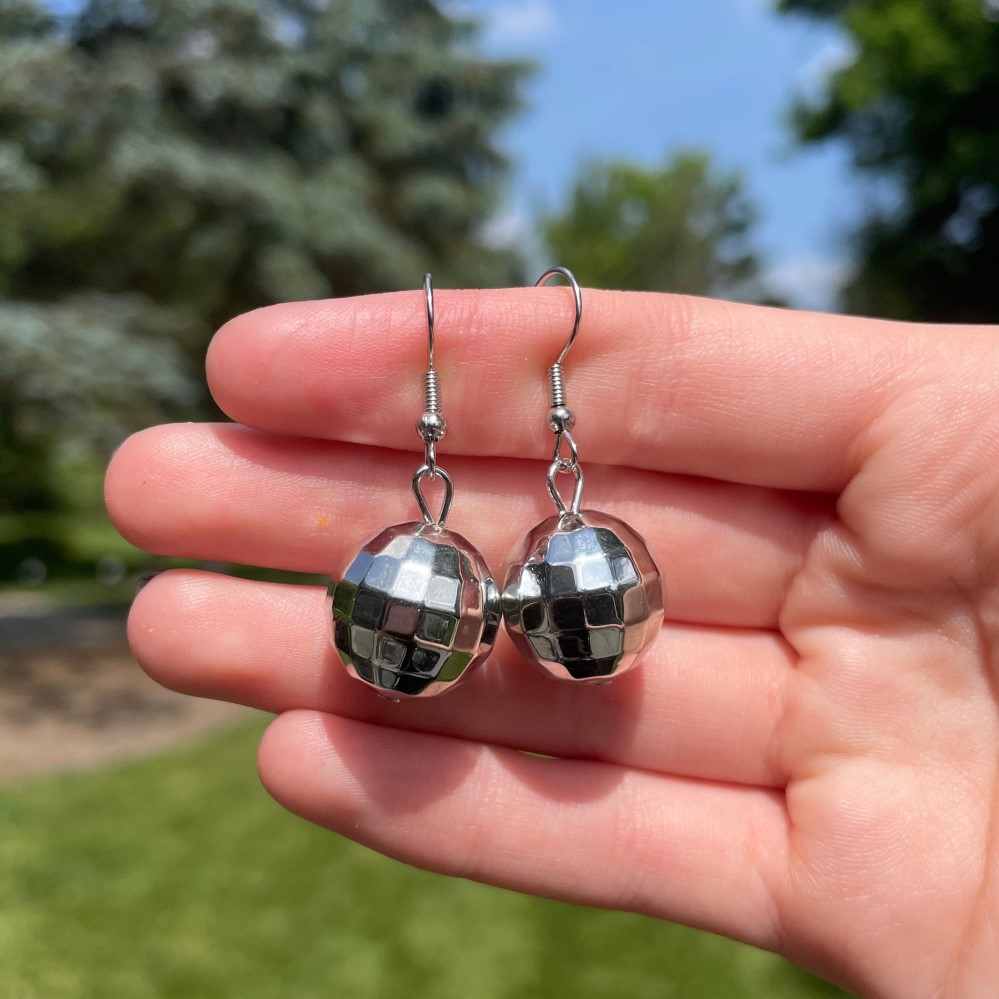 disco ball earrings