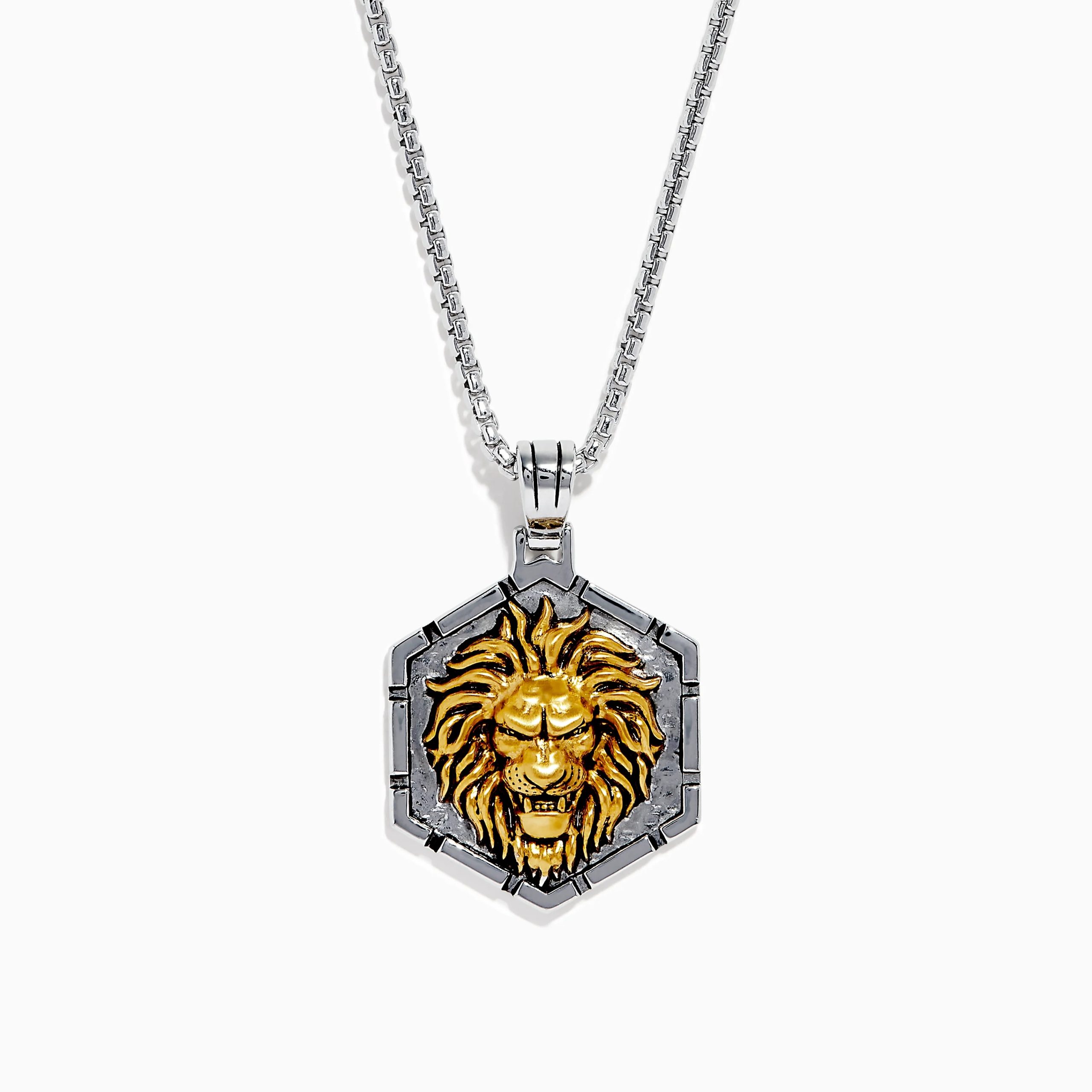 silver pendant on gold chain