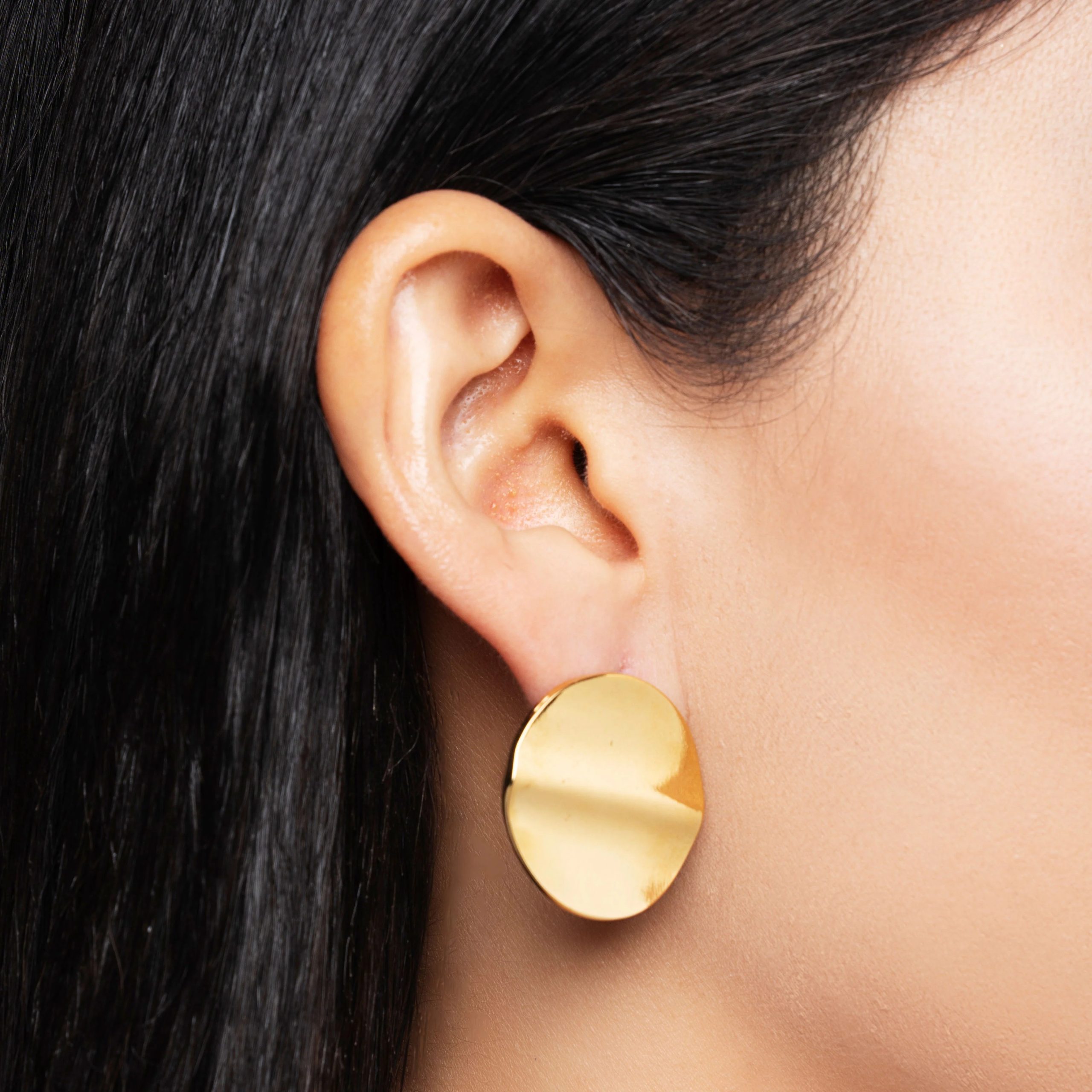 gold statement earrings