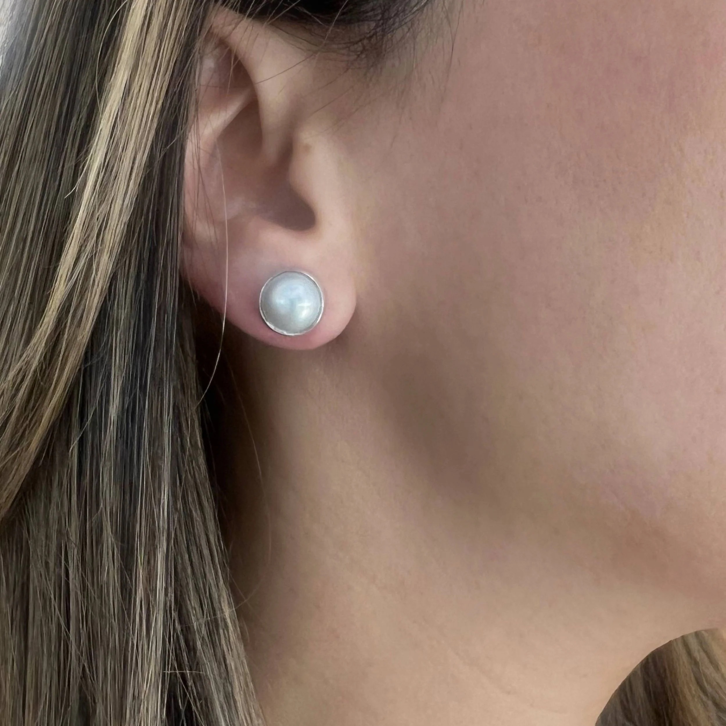 pearl stud earrings