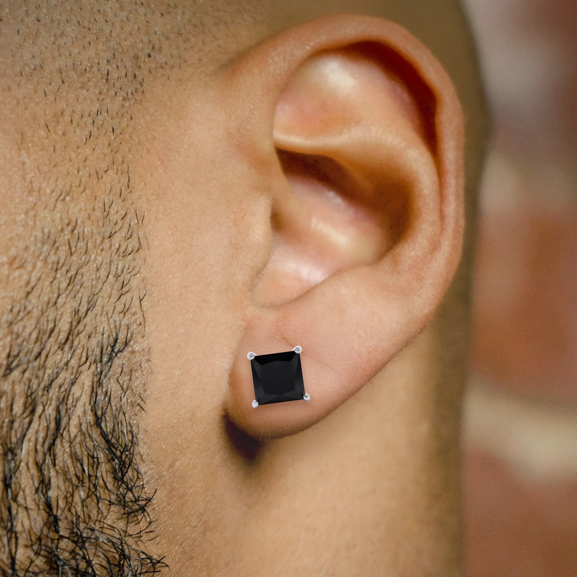 black stud earrings