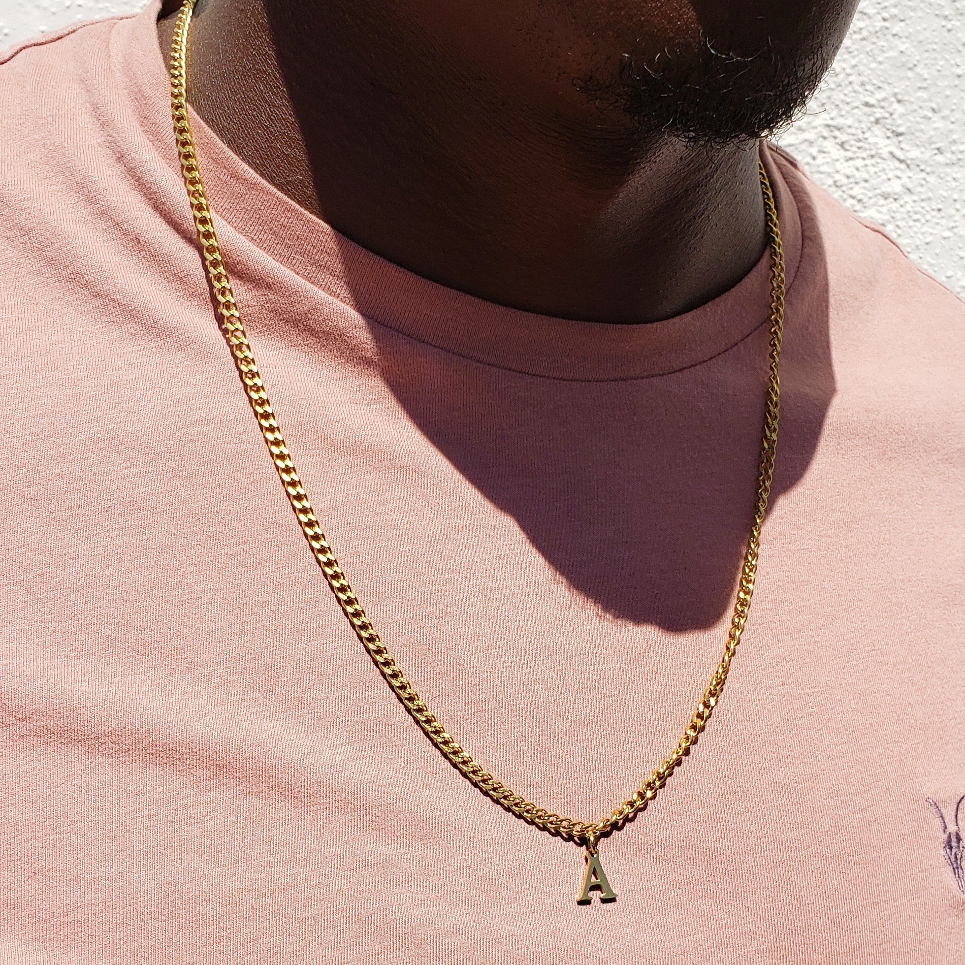 mens gold chain with pendant