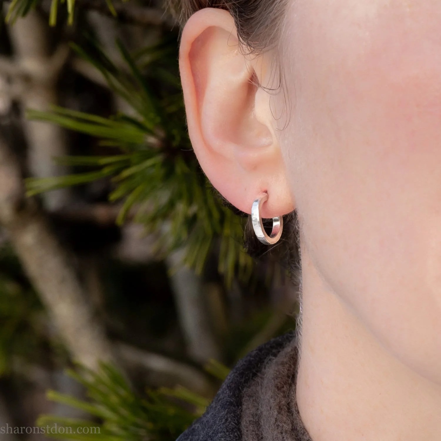 small silver hoop earrings