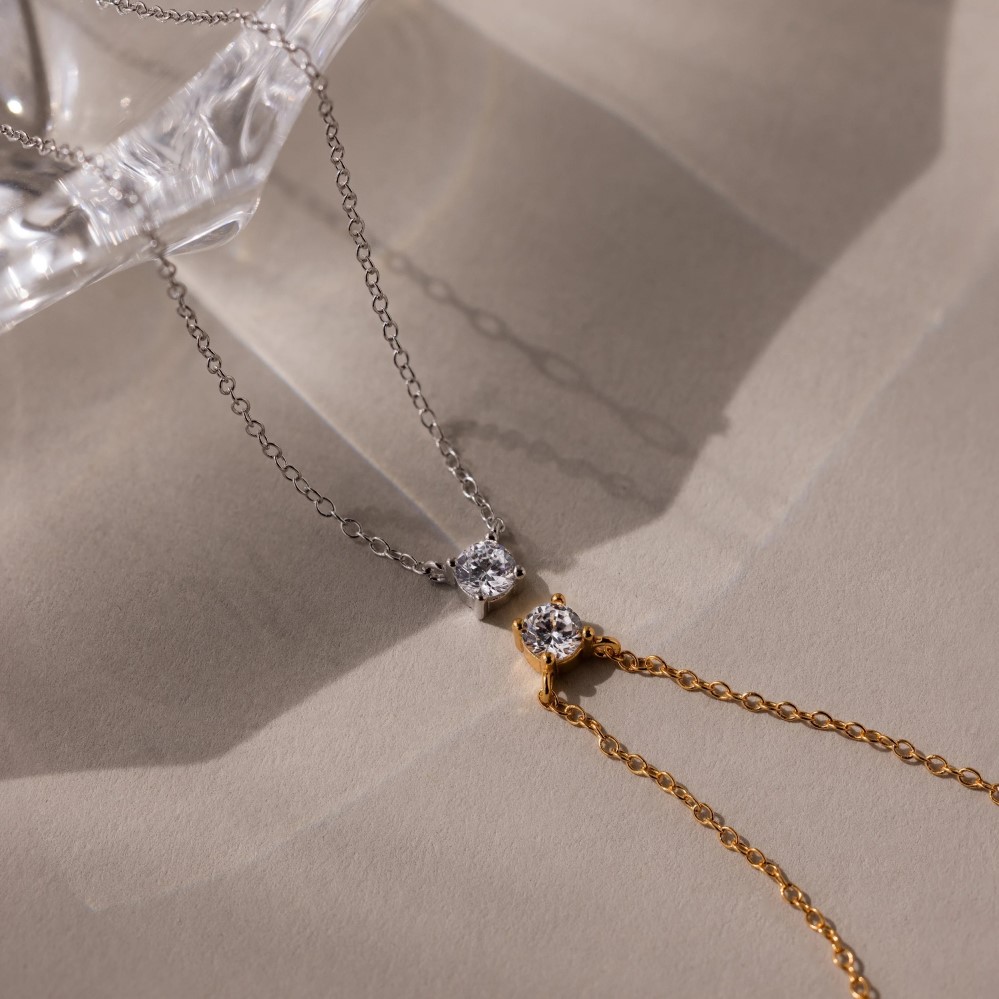 Silver Pendant on Gold Chain – A Bold Statement in Subtle Form