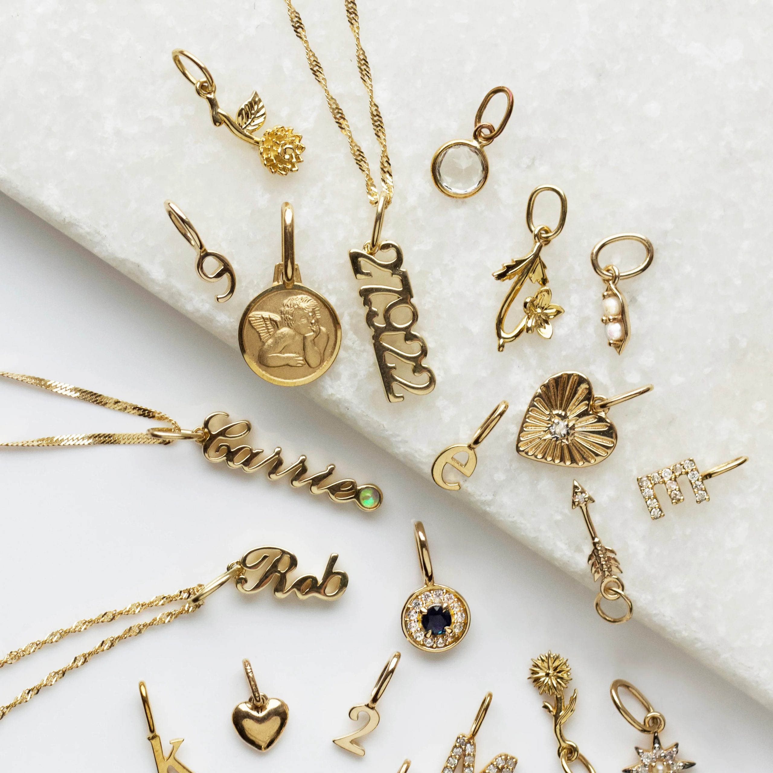 solid gold charms