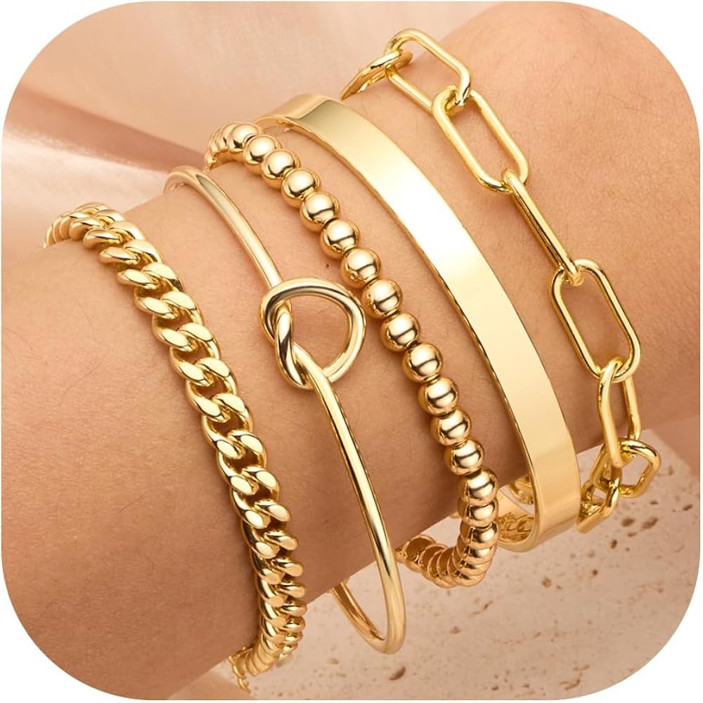 gold stack bracelets