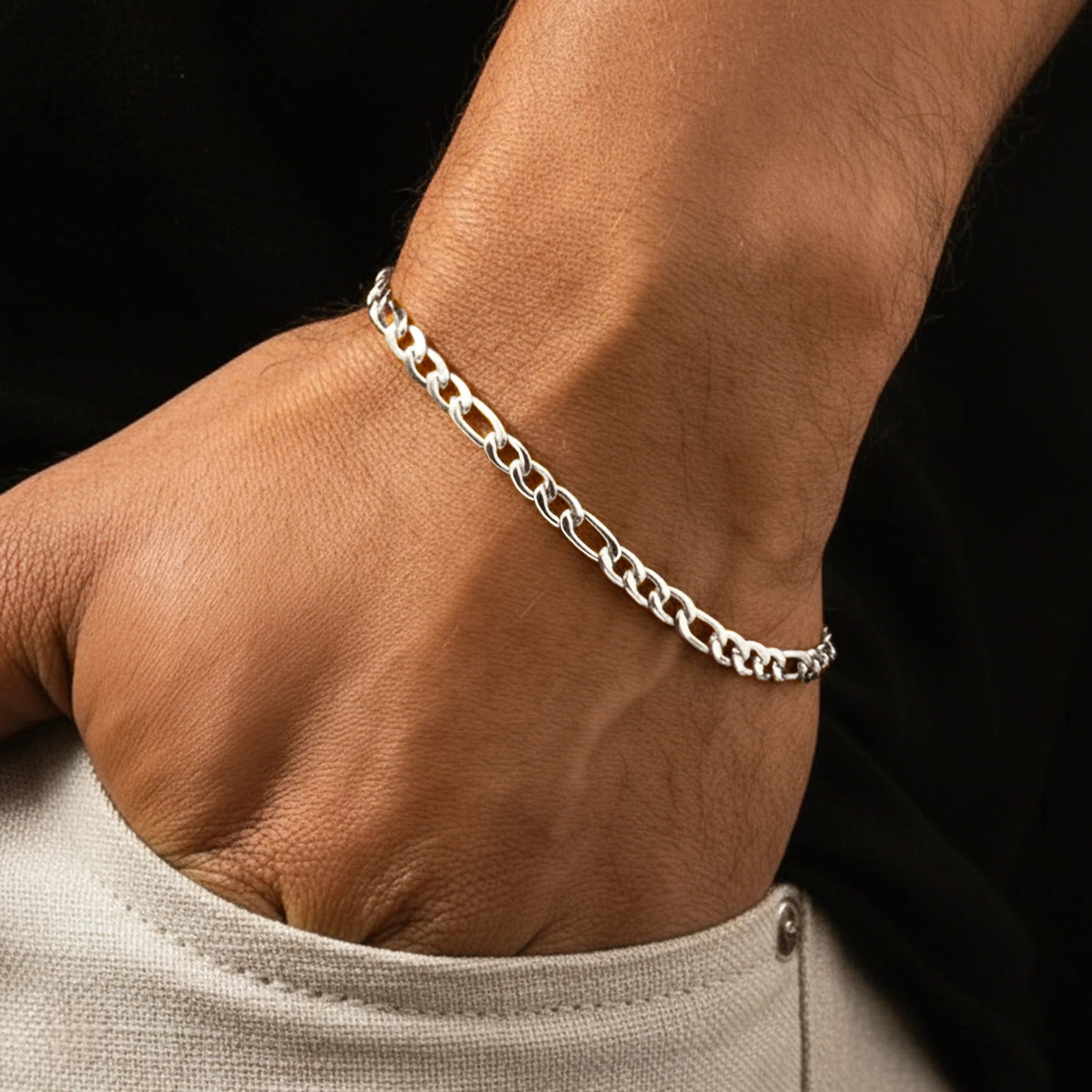 mens bracelets silver