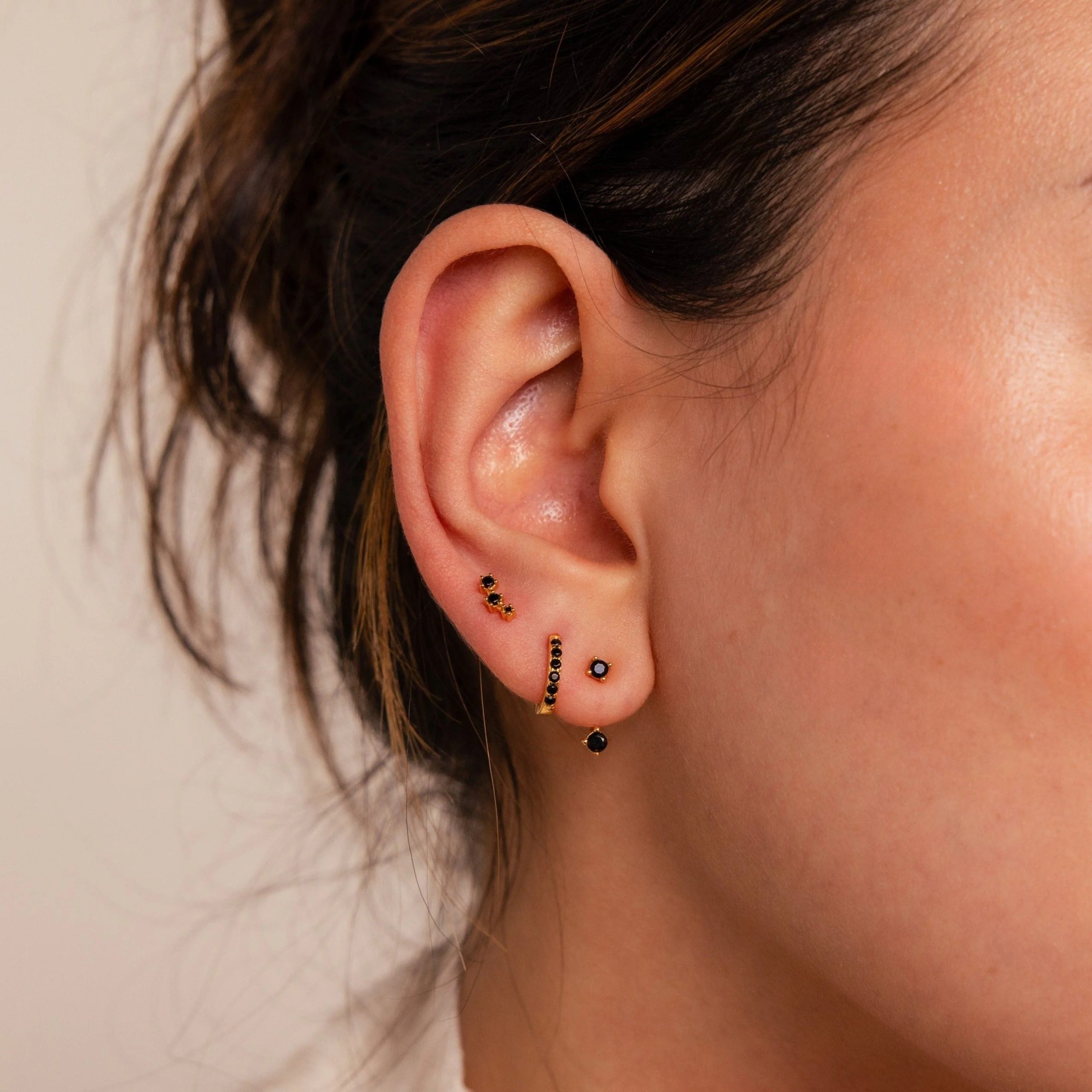 black stud earrings
