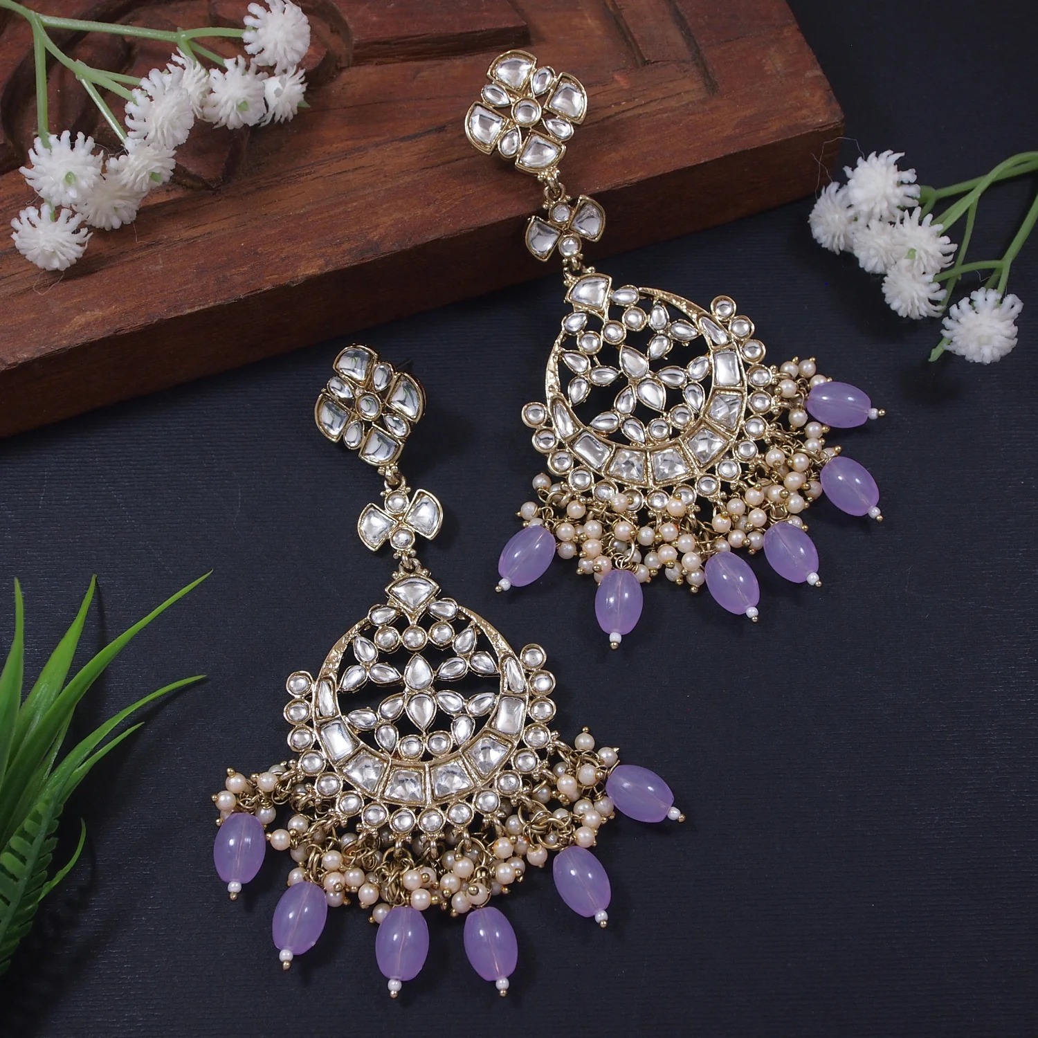 purple earrings